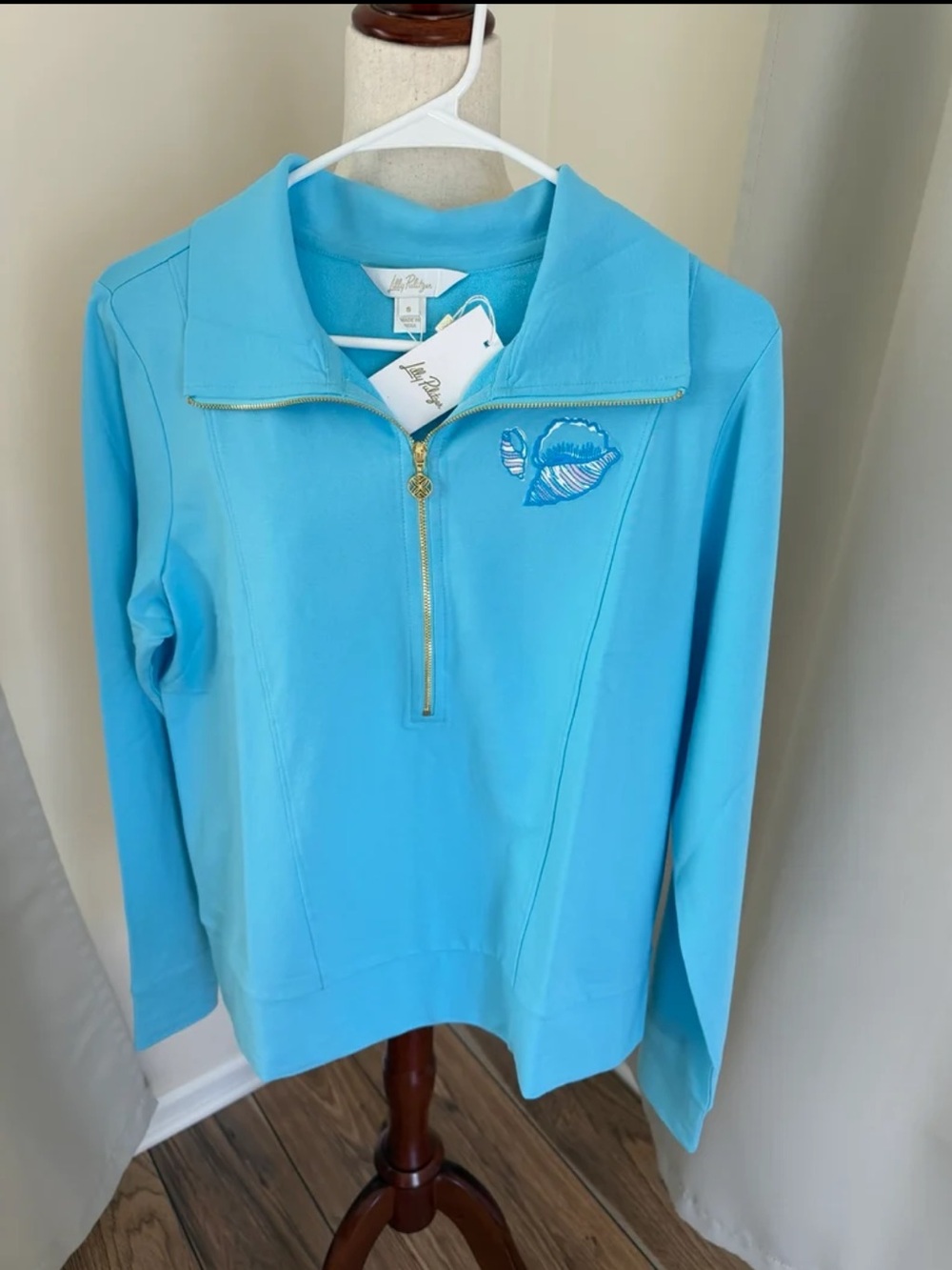 NWT Lilly Pulitzer Eleni Half-Zip Pullover: Multi Florida Travel Poster